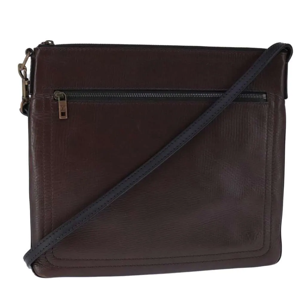 Louis Vuitton Shawnee Messenger Bag Brown Leather Good - Front View