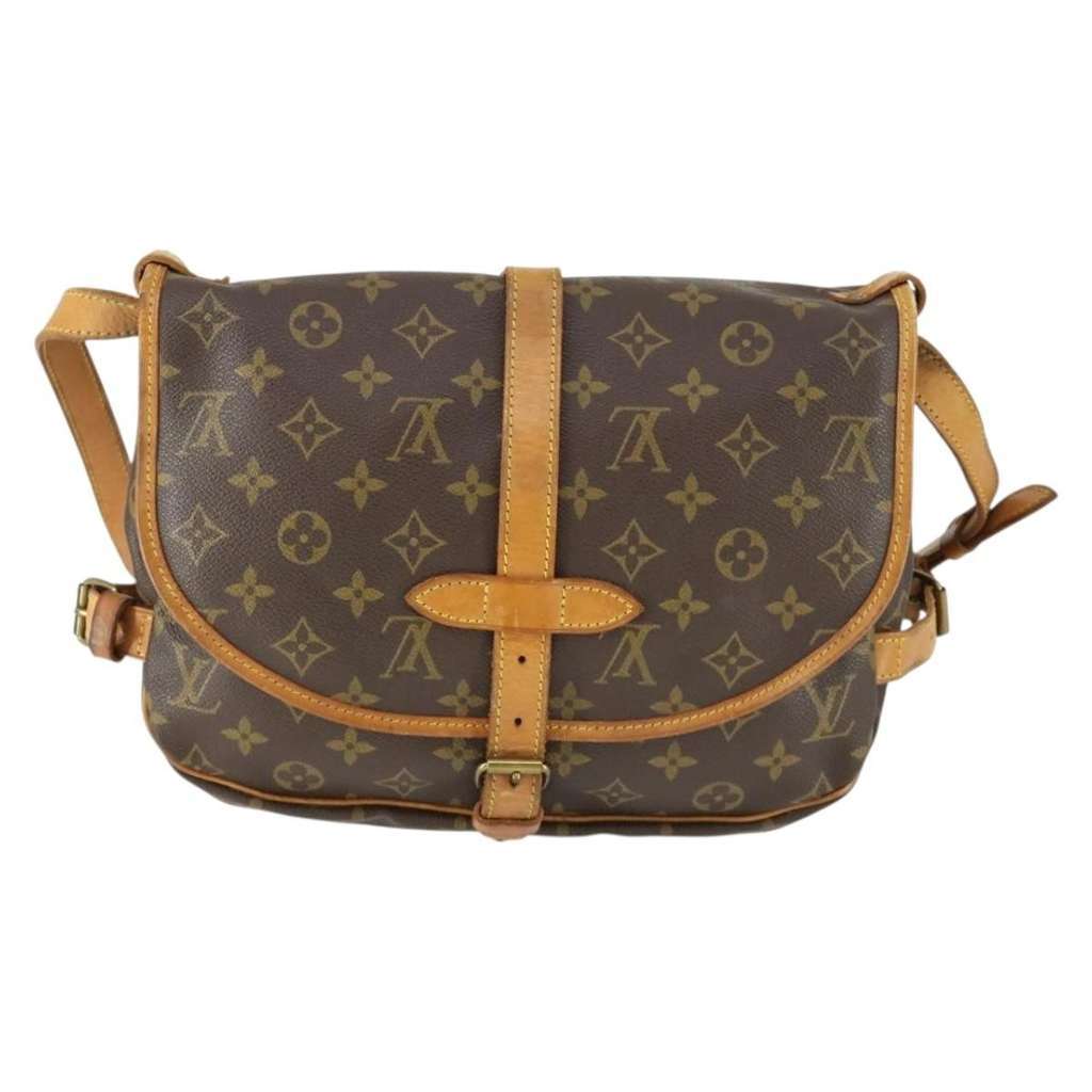 Louis Vuitton Saumur Handbag Brown Canvas Fair condition - Back View