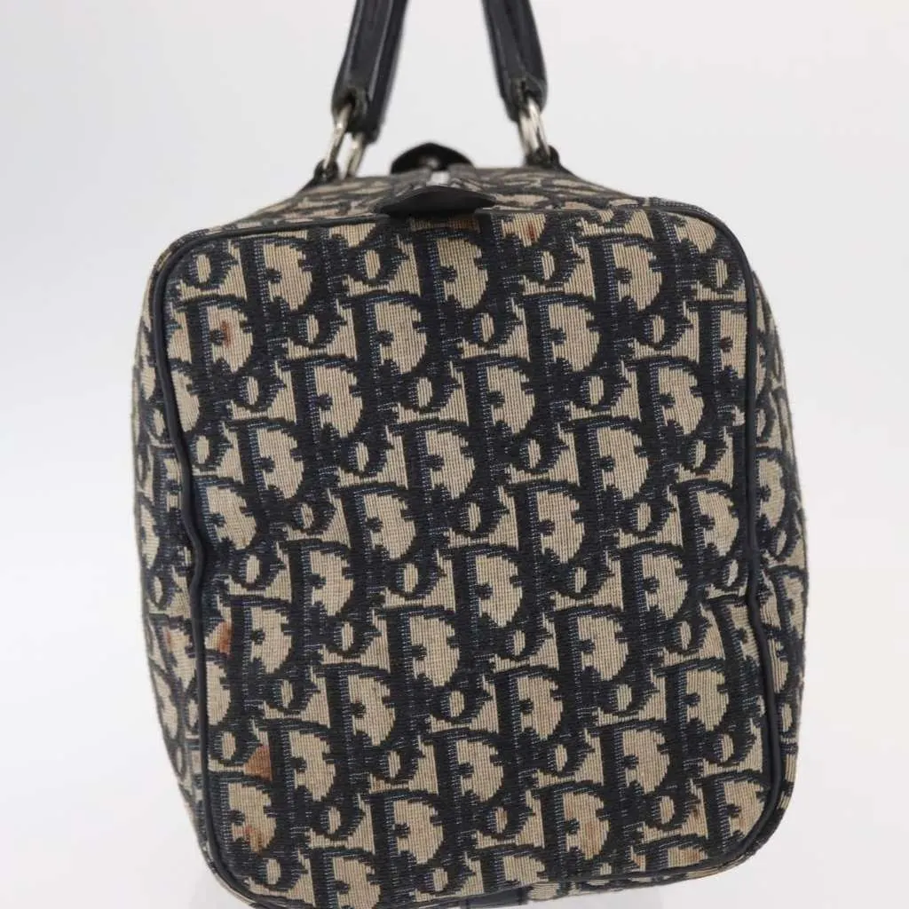 Dior Vintage Trotter Boston Bag Navy Canvas Good - Inside View