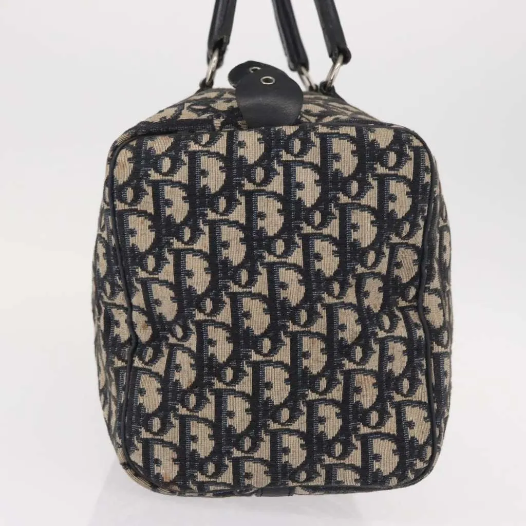 Dior Vintage Trotter Boston Bag Navy Canvas Good - Model View