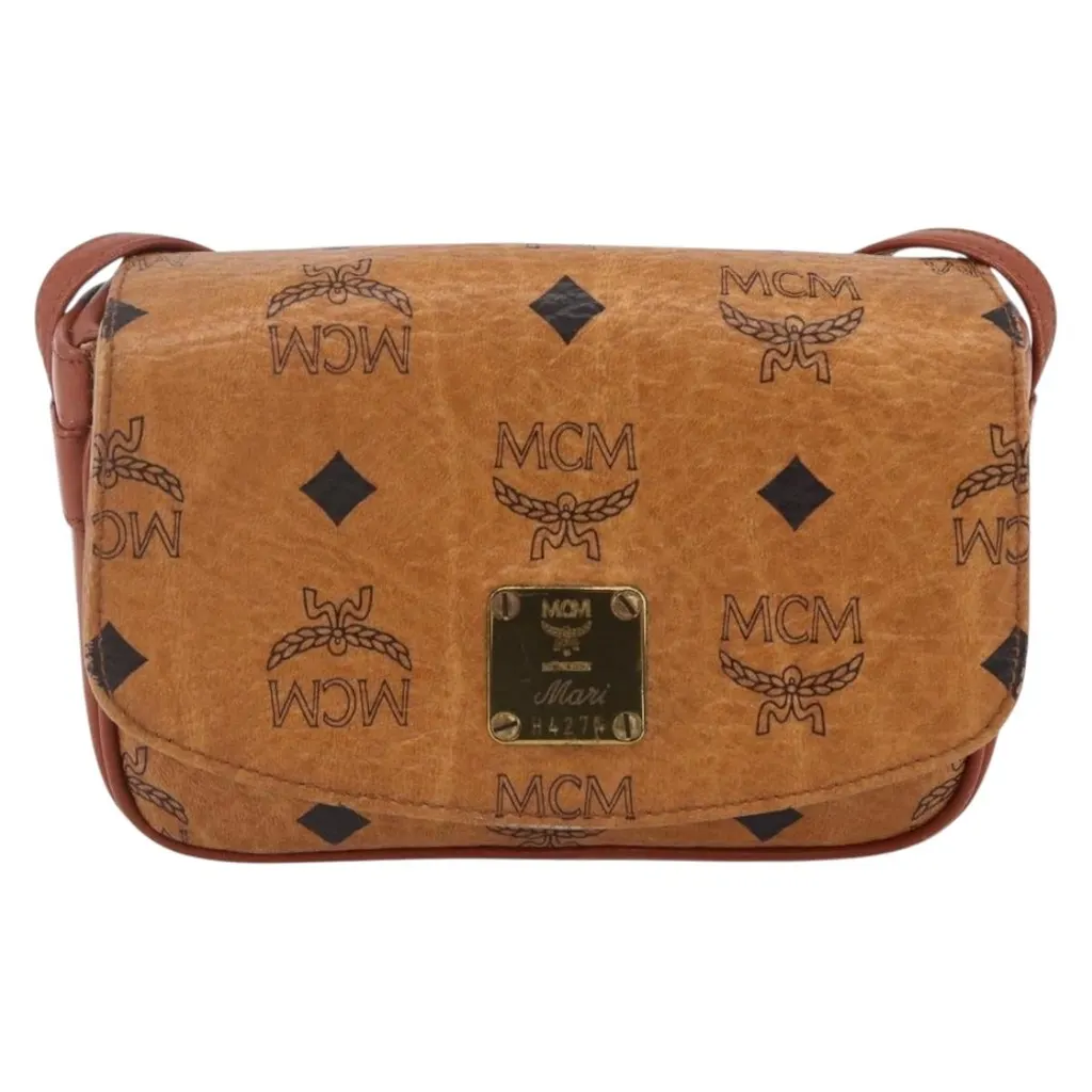 Mcm Visetos Shoulder bag Brown Canvas Good - Front View