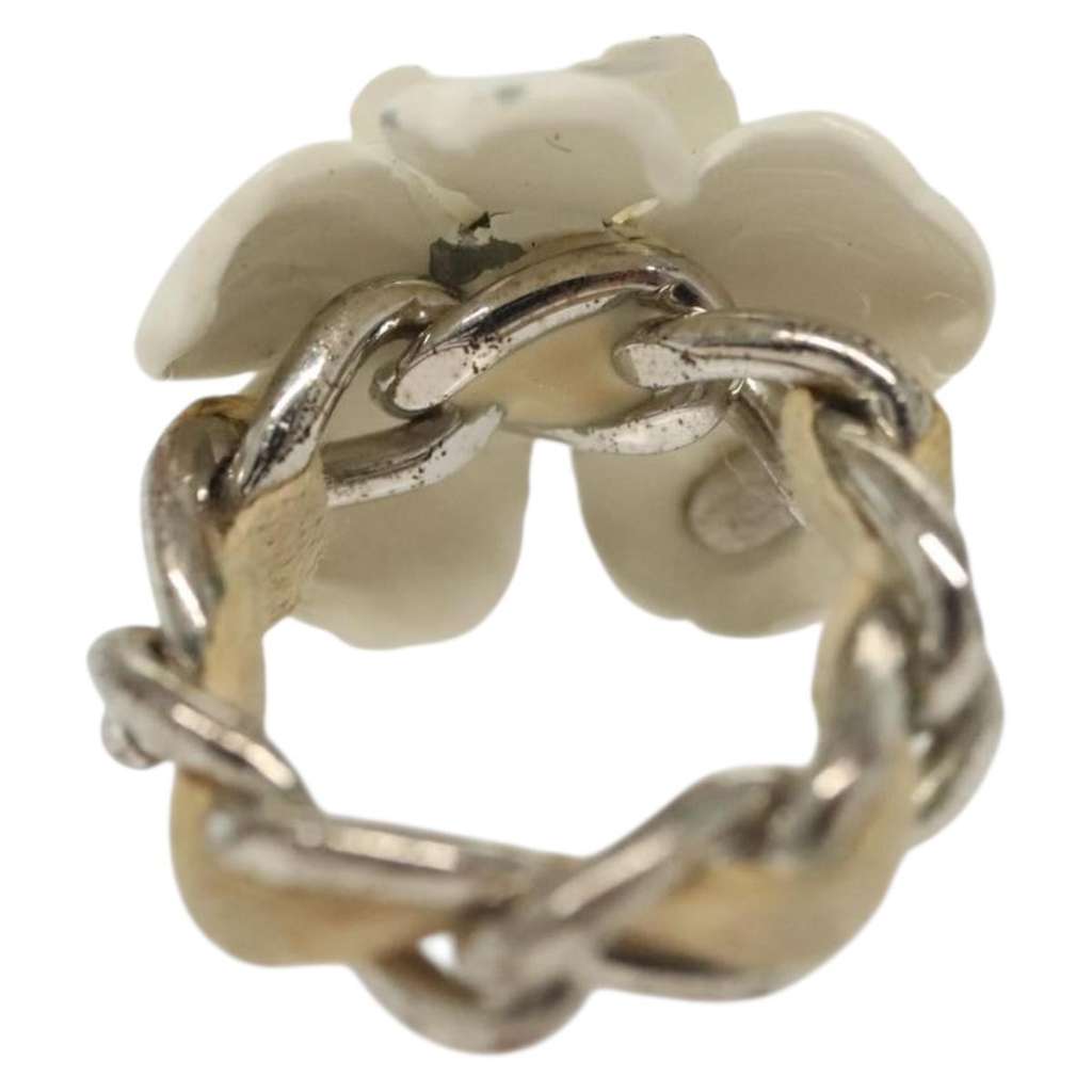 Chanel Camellia Ring Silver Metal Good condition - Back View
