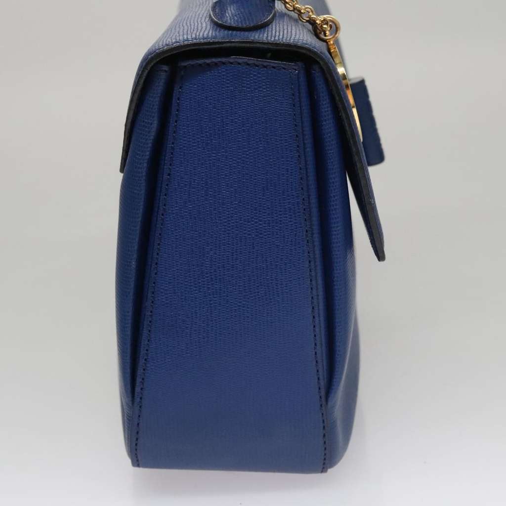 Celine Vintage turn lock shoulder bag Blue Leather Good condition - Inside View