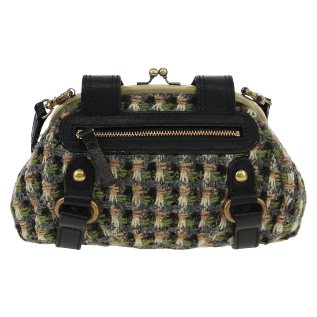 Burberry Blue Label shoulder bag Green Tweed Good condition - Back View