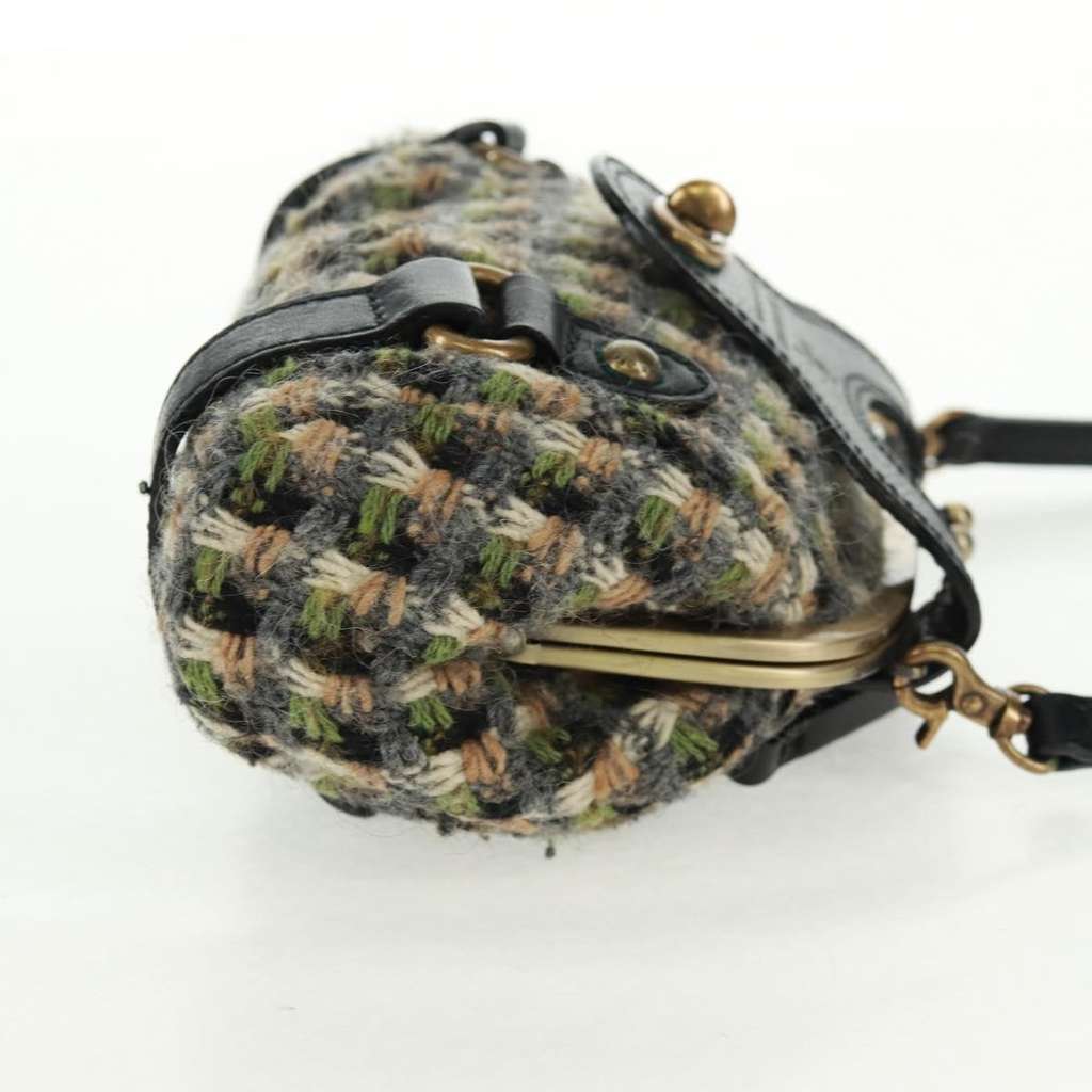 Burberry Blue Label shoulder bag Green Tweed Good condition - Model View