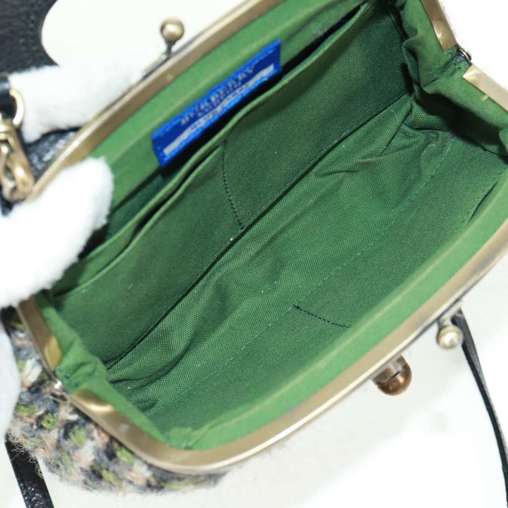 Burberry Blue Label shoulder bag Green Tweed Good condition - Box View
