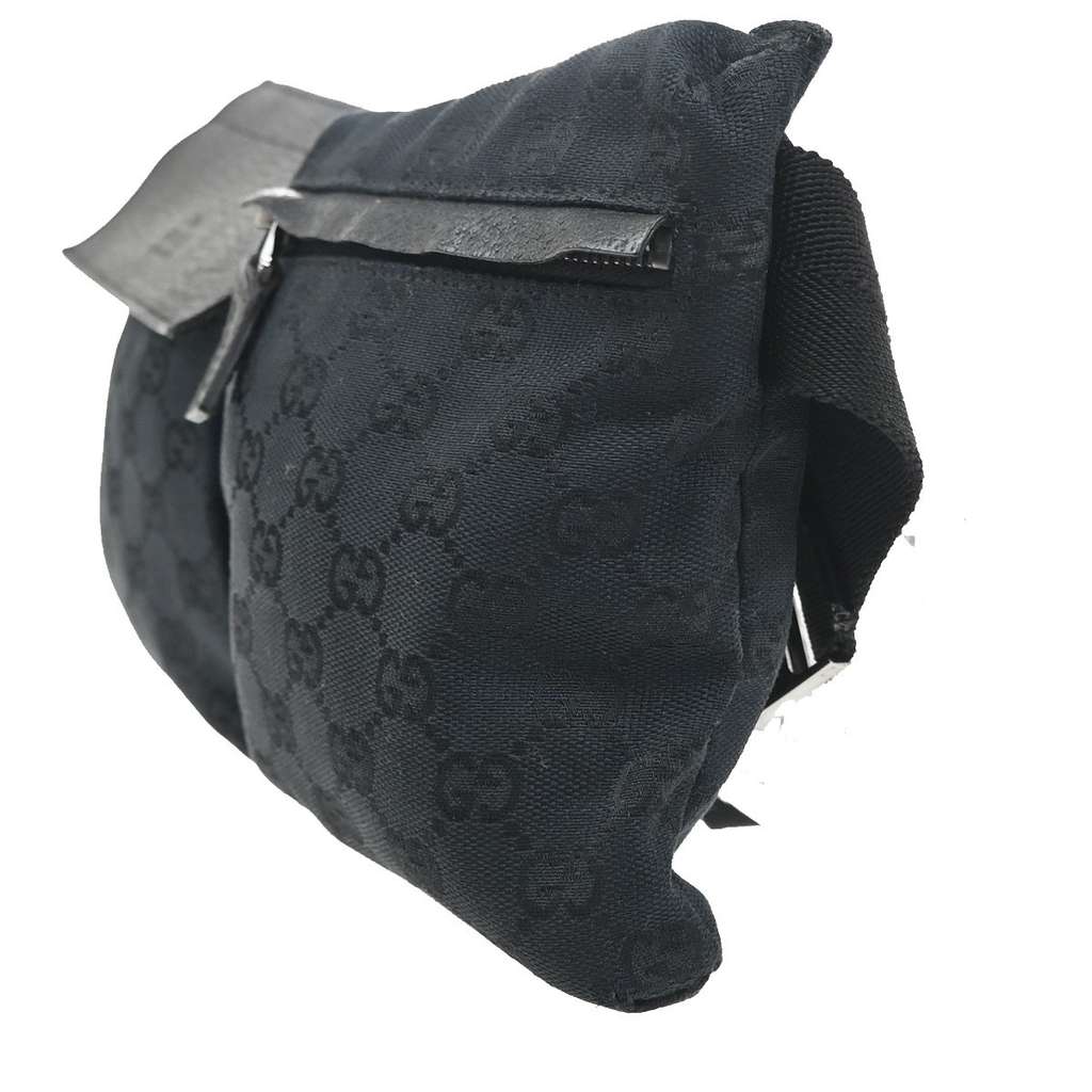 Gucci Vintage Double Belt Bag Black Canvas Good condition - Inside View