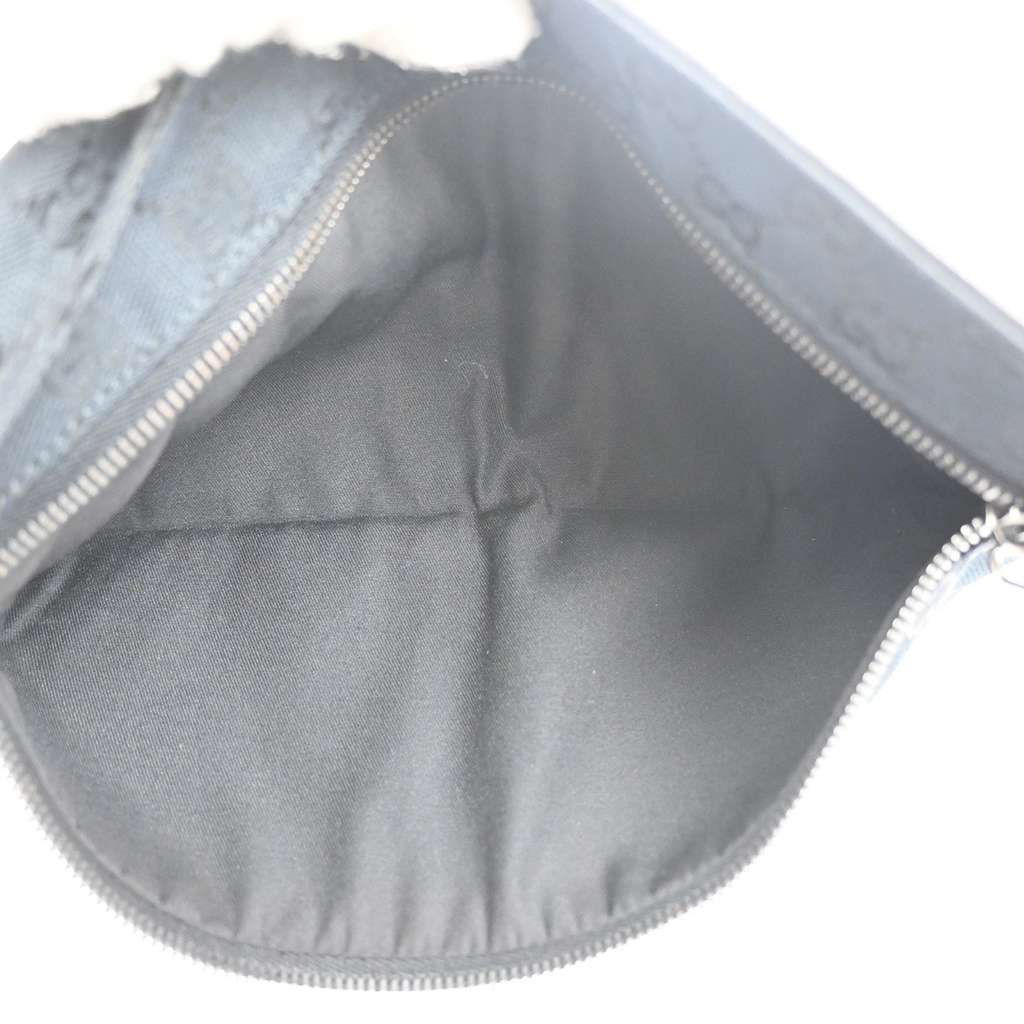 Gucci Vintage Double Belt Bag Black Canvas Good condition - Box View