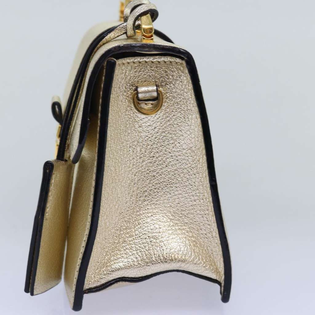 Miu Miu Madras Convertible Compartment Top Handle Bag Gold Leather Good condition - Model View