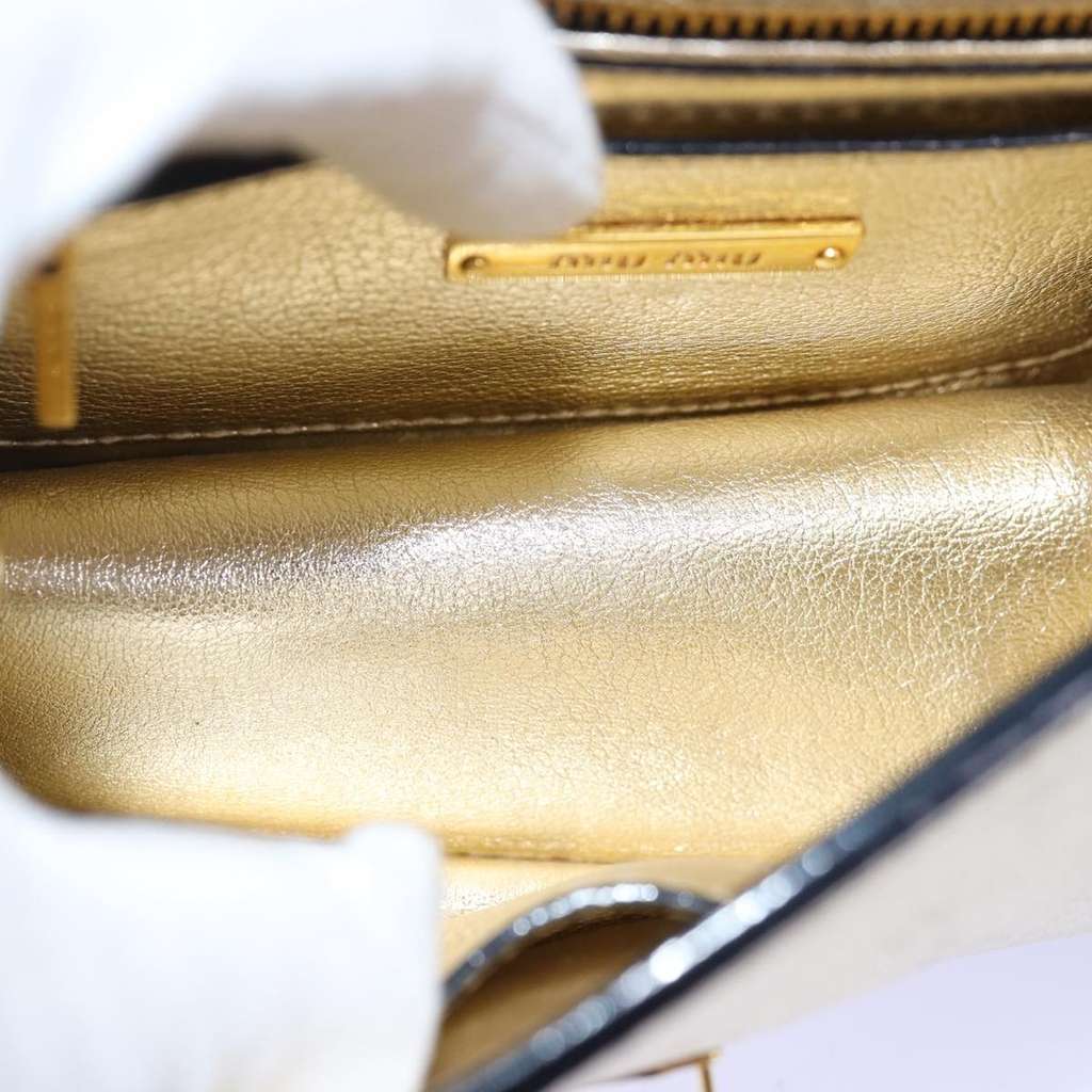 Miu Miu Madras Convertible Compartment Top Handle Bag Gold Leather Good condition - Box View
