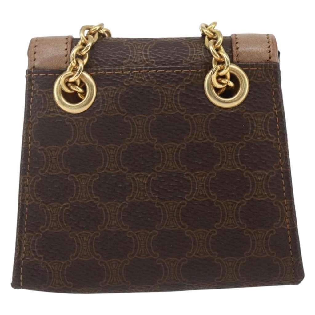 Celine Vintage Macadam Shoulder Bag Brown Canvas Good condition - Back View