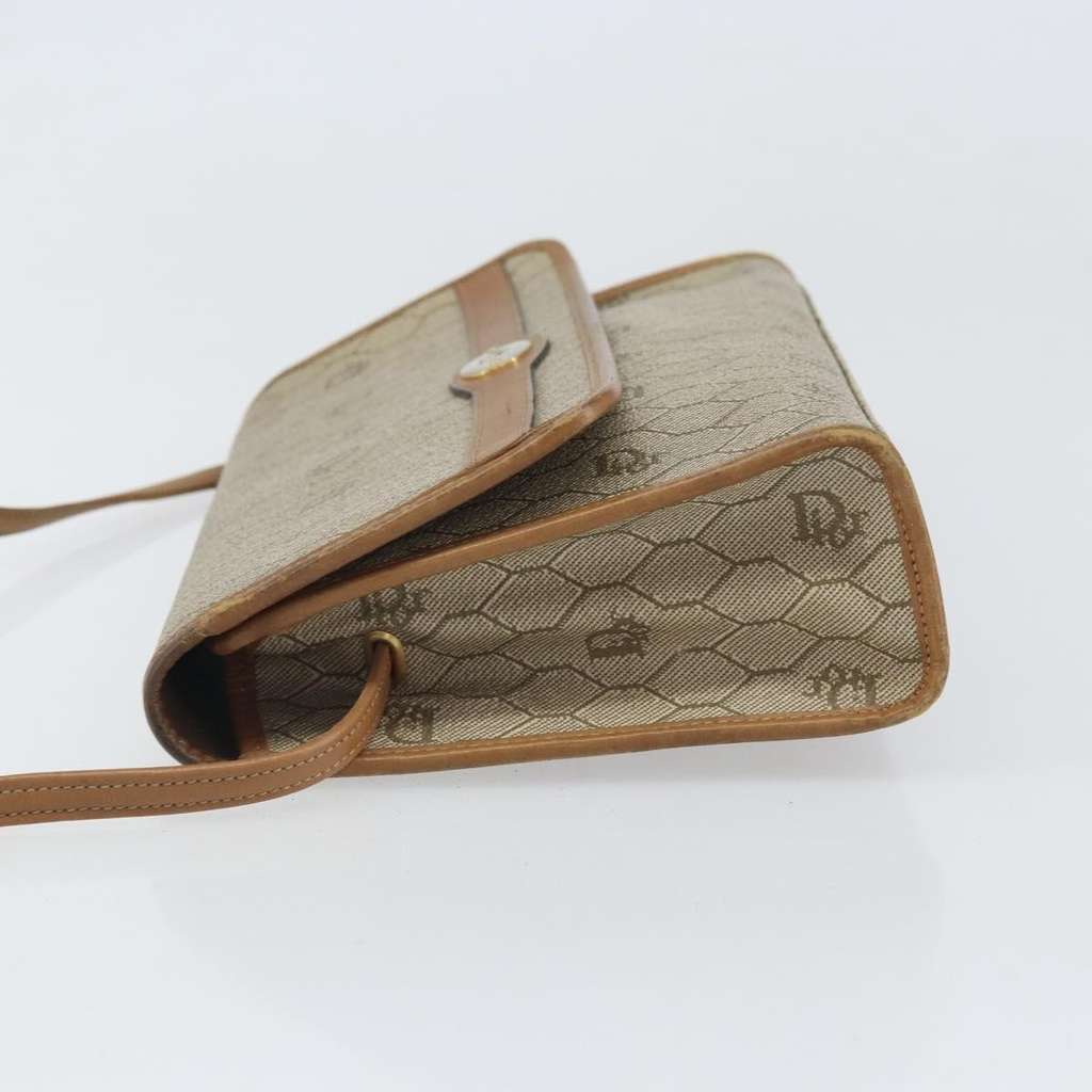 Christian Dior Vintage Honeycomb Shoulder Bag Beige Canvas Fair condition - Model View
