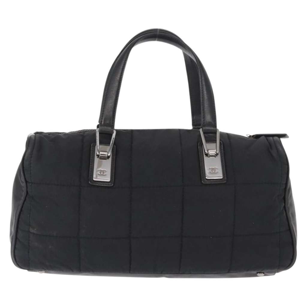 Chanel Square Stitch Boston Bag Black Good condition - Back View