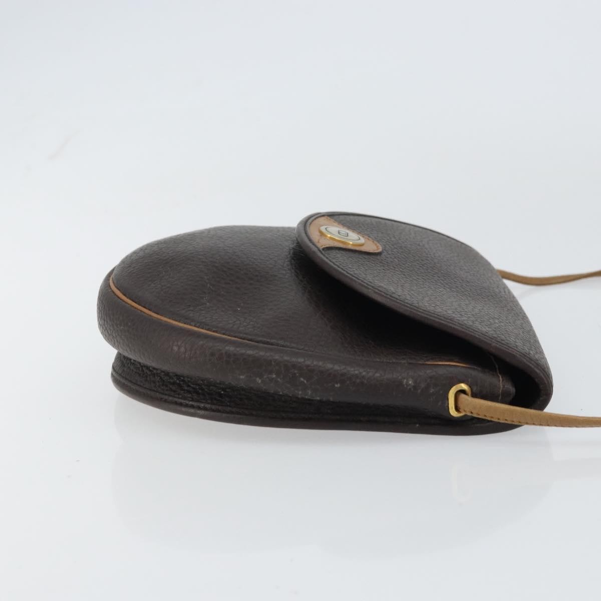 Christian Dior Vintage CD Flap Shoulder Bag Brown Leather Good condition - Inside View