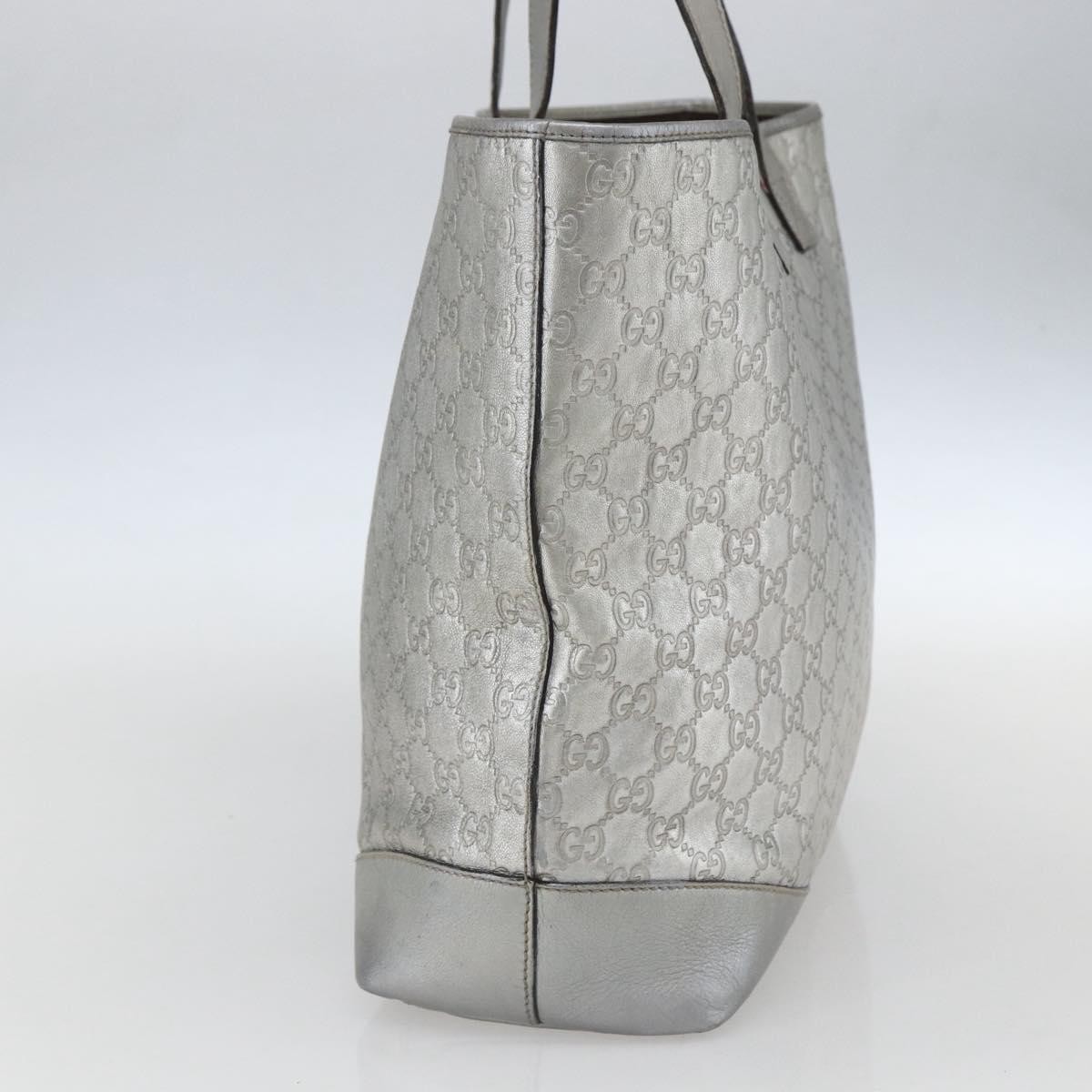 Gucci Plus Tote Silver Leather Good condition - Model View