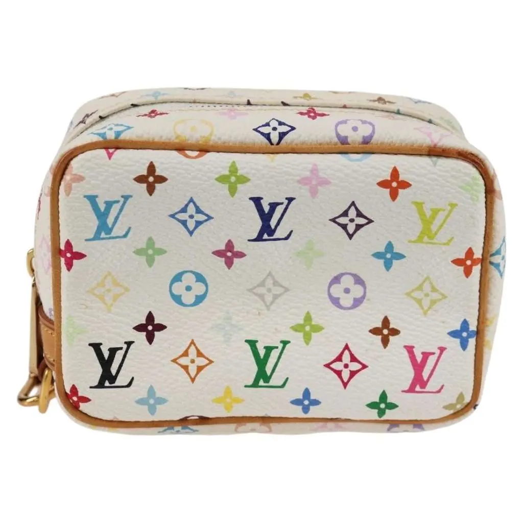 Louis Vuitton Wapity Trousse Pouch Silver Canvas Good - Front View