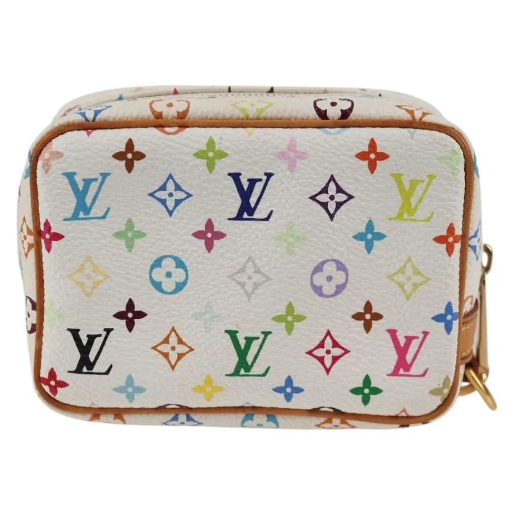 Louis Vuitton Wapity Trousse Pouch Silver Canvas Good - Back View