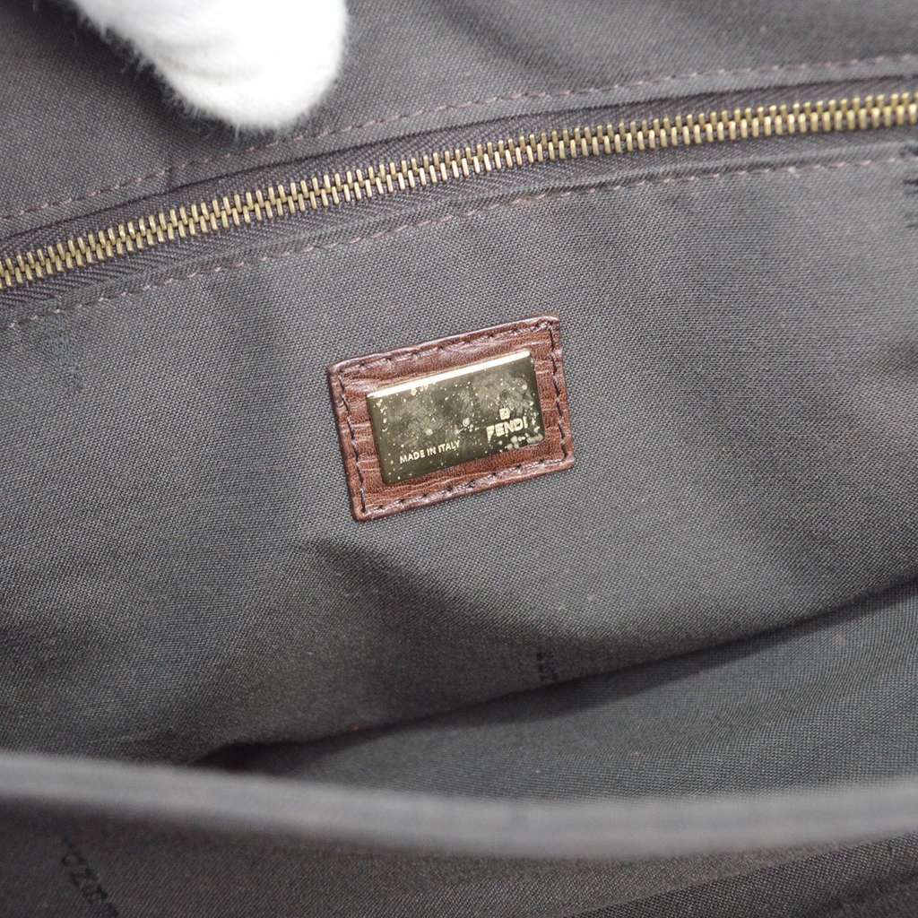 Fendi Vintage Flap Satchel Brown Canvas Good condition - Model View