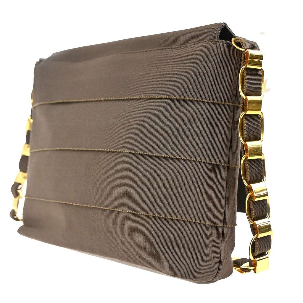 Salvatore Ferragamo Vala Shoulder Bag Brown Canvas Good condition - Model View