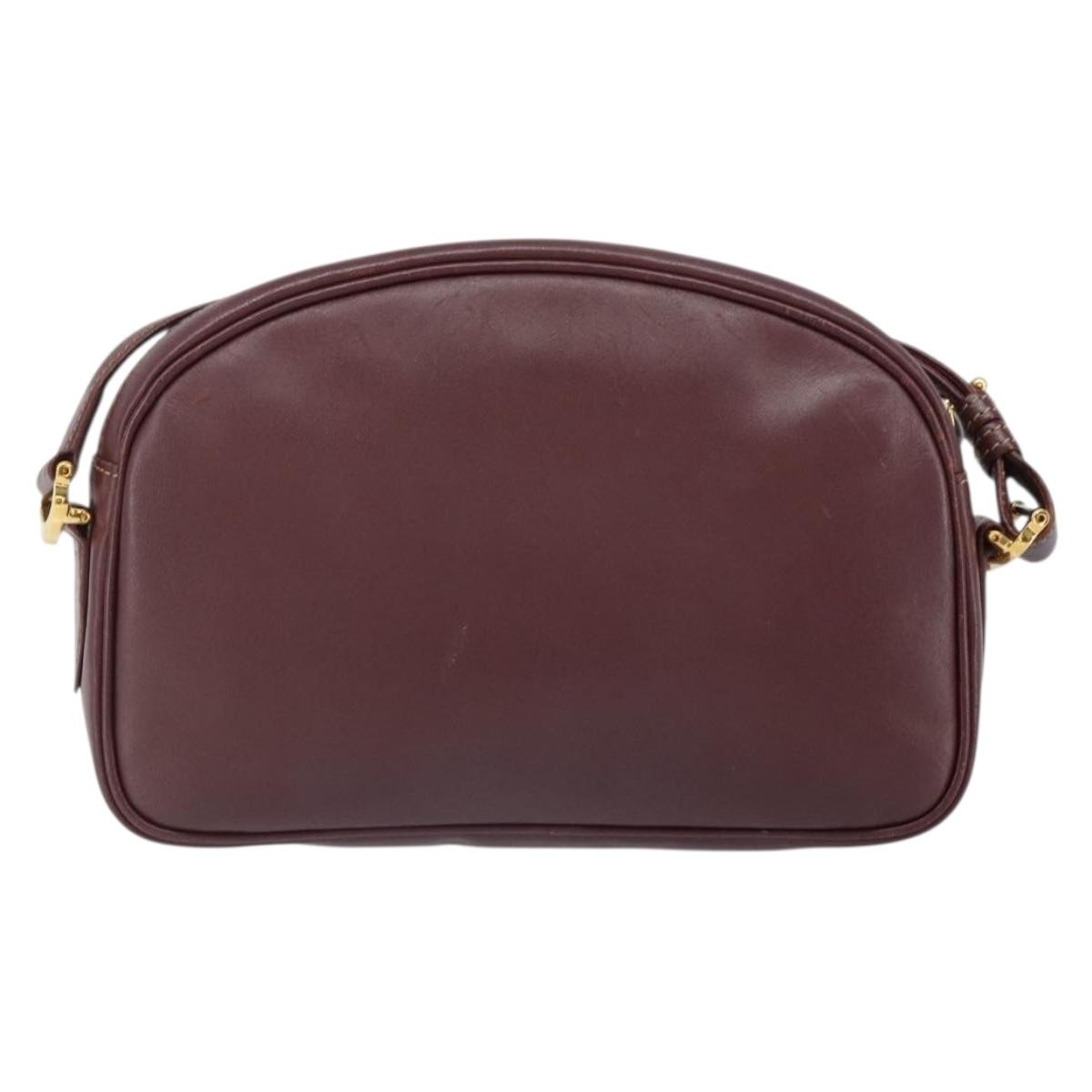 Cartier Must de Cartier Shoulder Bag Burgundy Leather Good condition - Back View