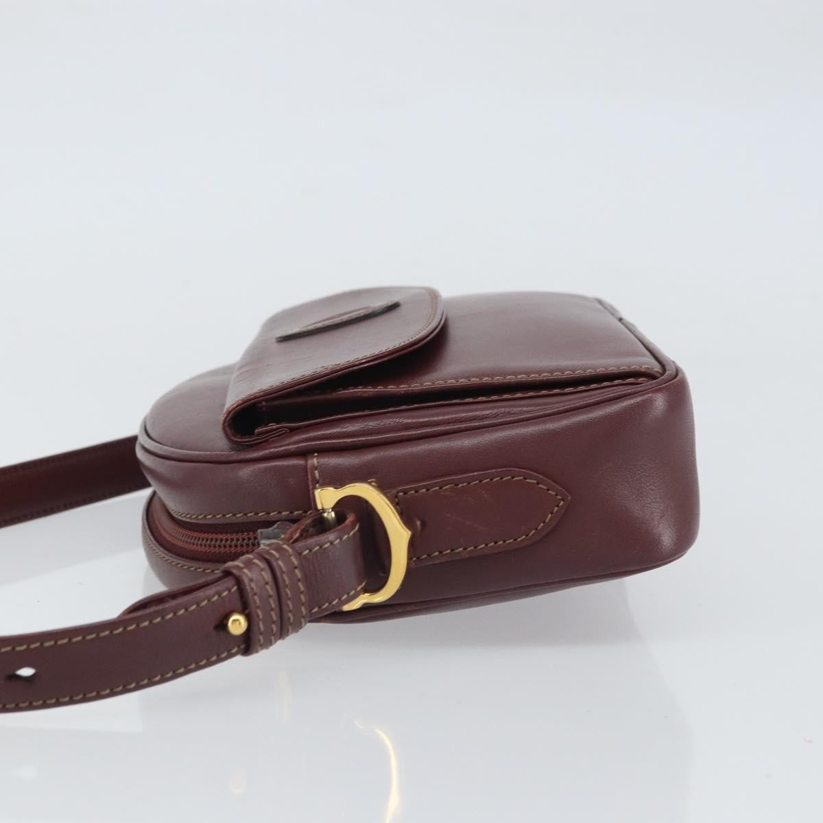 Cartier Must de Cartier Shoulder Bag Burgundy Leather Good condition - Model View