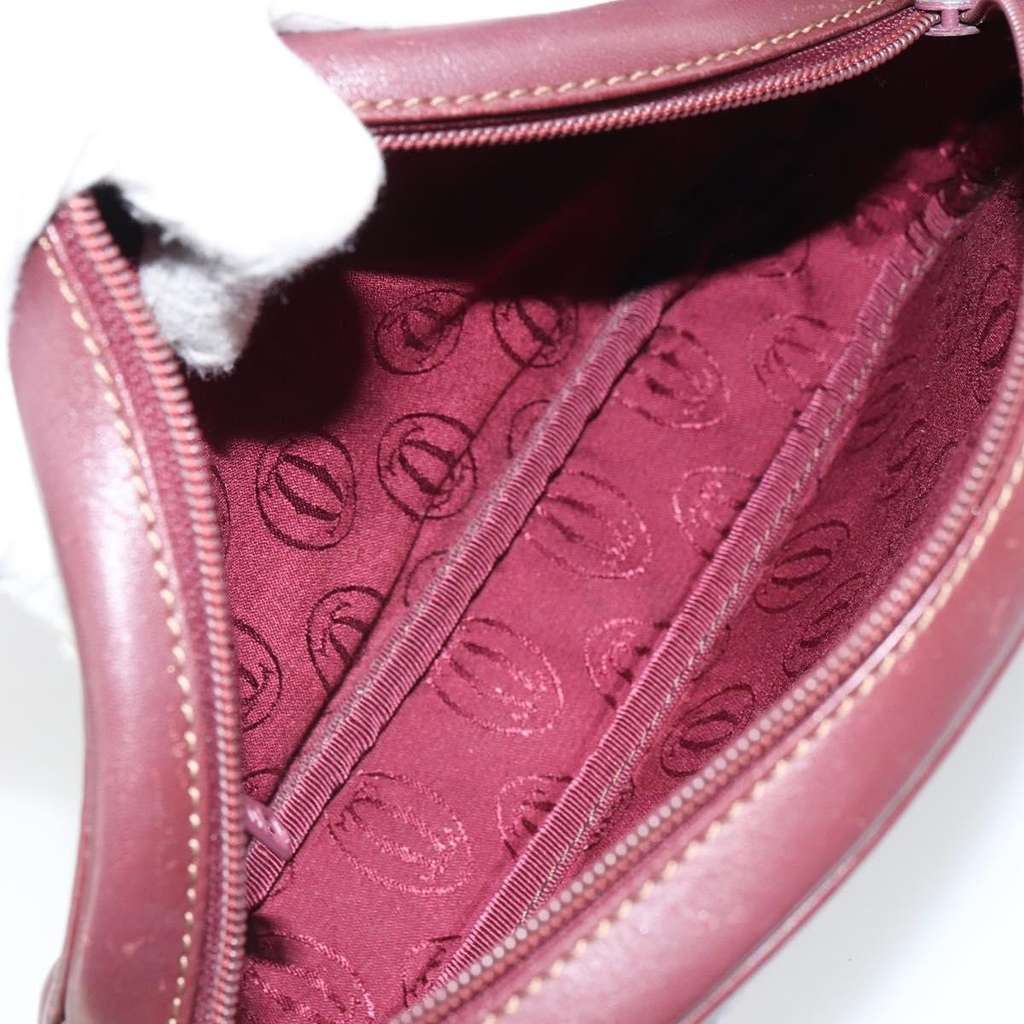 Cartier Must de Cartier Shoulder Bag Burgundy Leather Good condition - Box View