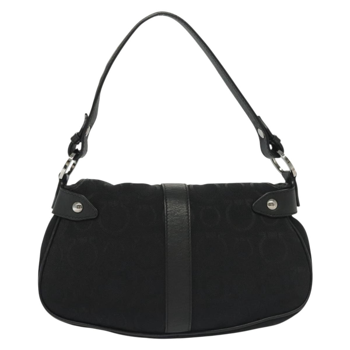 Salvatore Ferragamo Gancini handbag Black Canvas Good condition - Back View