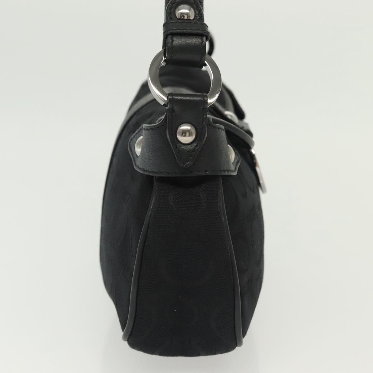 Salvatore Ferragamo Gancini handbag Black Canvas Good condition - Model View