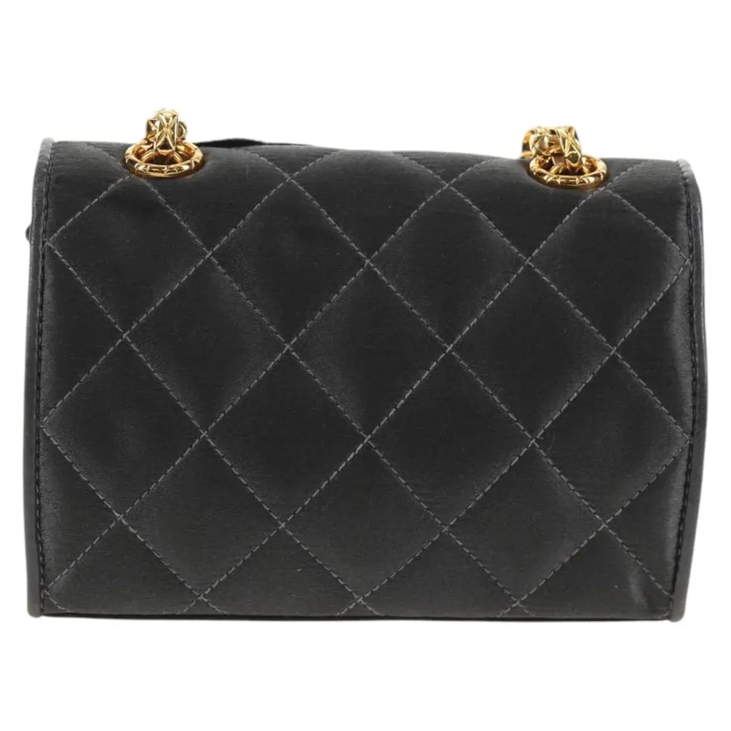 Chanel Vintage Camellia Flap Bag Brown Satin Good - Back View