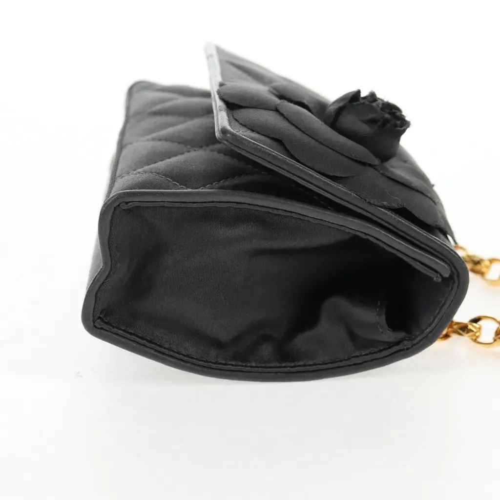 Chanel Vintage Camellia Flap Bag Brown Satin Good - Model View