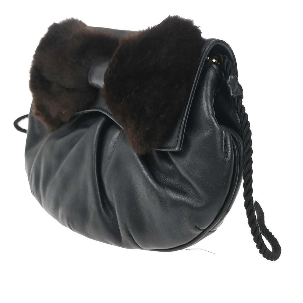 Fendi Vintage shoulderbag Black Leather Good condition - Inside View