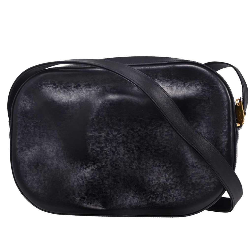 Cartier Vintage Shoulder Bag Navy Leather Good condition - Back View