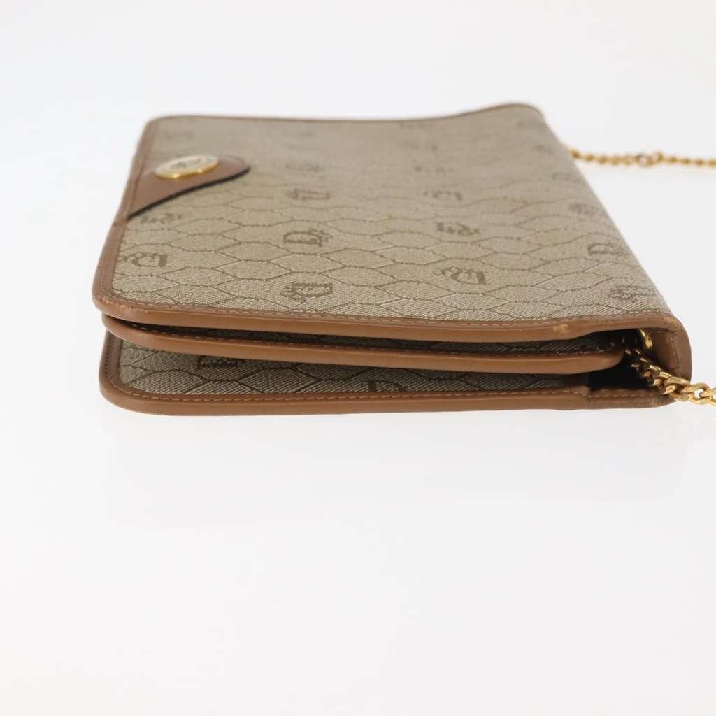 Christian Dior Vintage Honeycomb chain Beige Canvas Good condition - Inside View