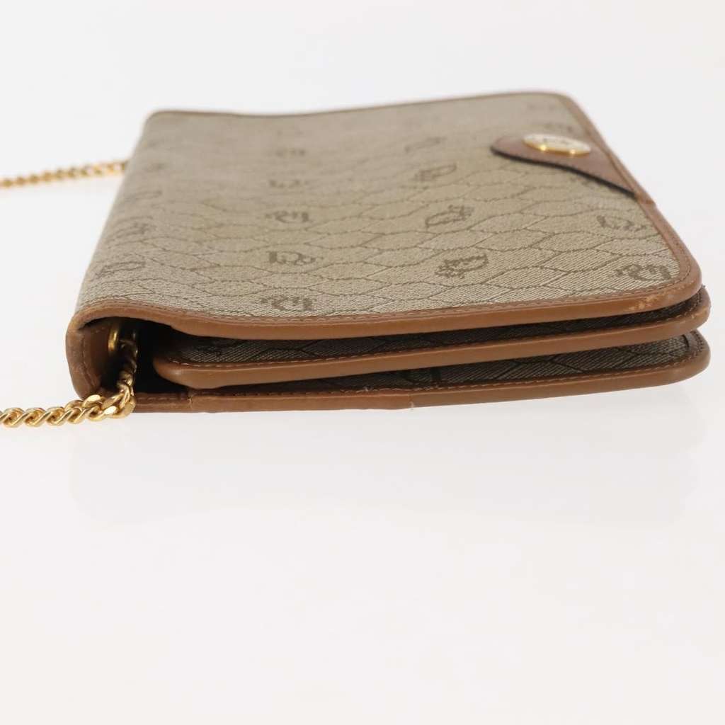 Christian Dior Vintage Honeycomb chain Beige Canvas Good condition - Model View