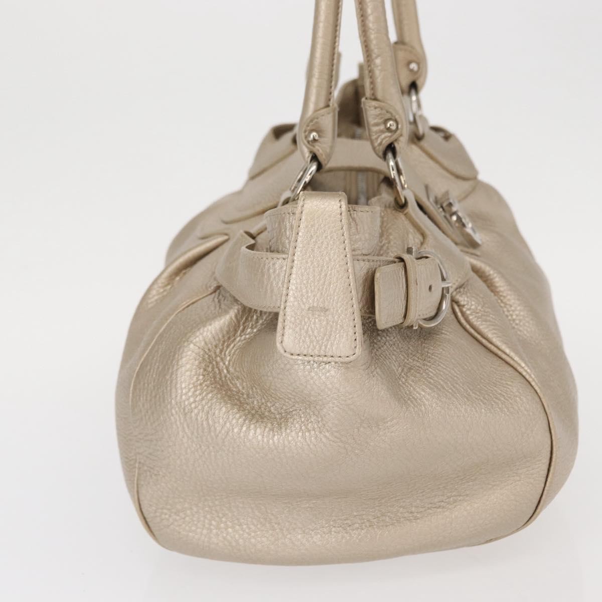 Salvatore Ferragamo Gancini handbag Gold Leather Good condition - Model View