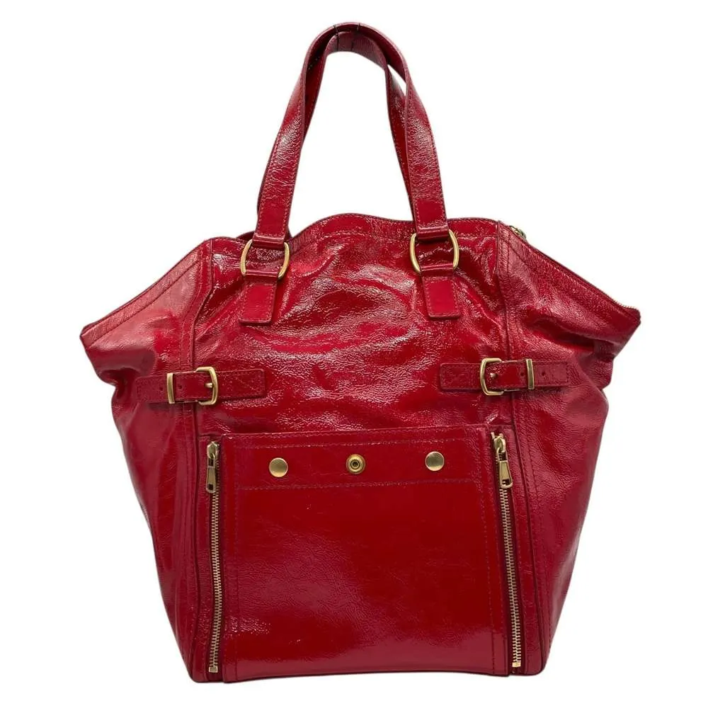 Saint Laurent Downtown Handbag Red Leather Good - Front View
