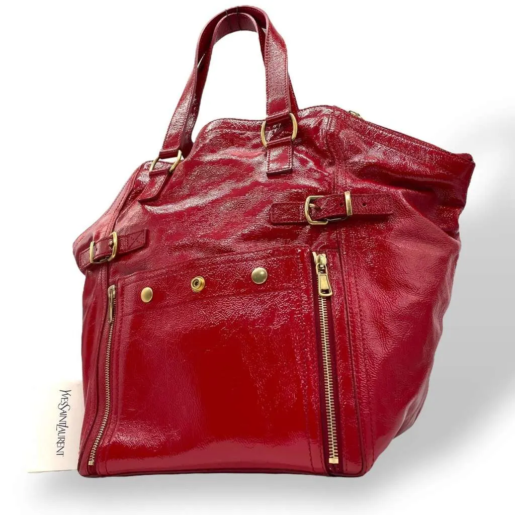 Saint Laurent Downtown Handbag Red Leather Good - Back View