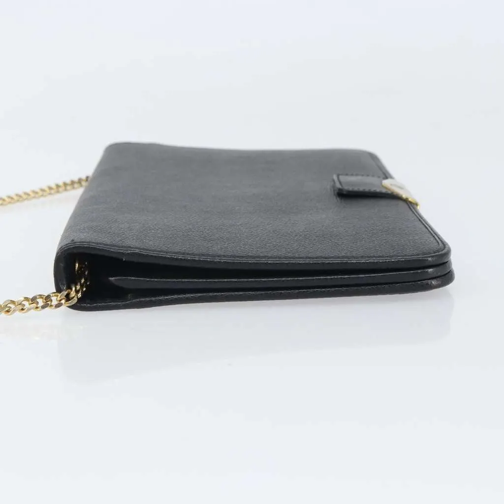 Dior Vintage Chain Flap Shoulder Bag Black Leather Good - Model View
