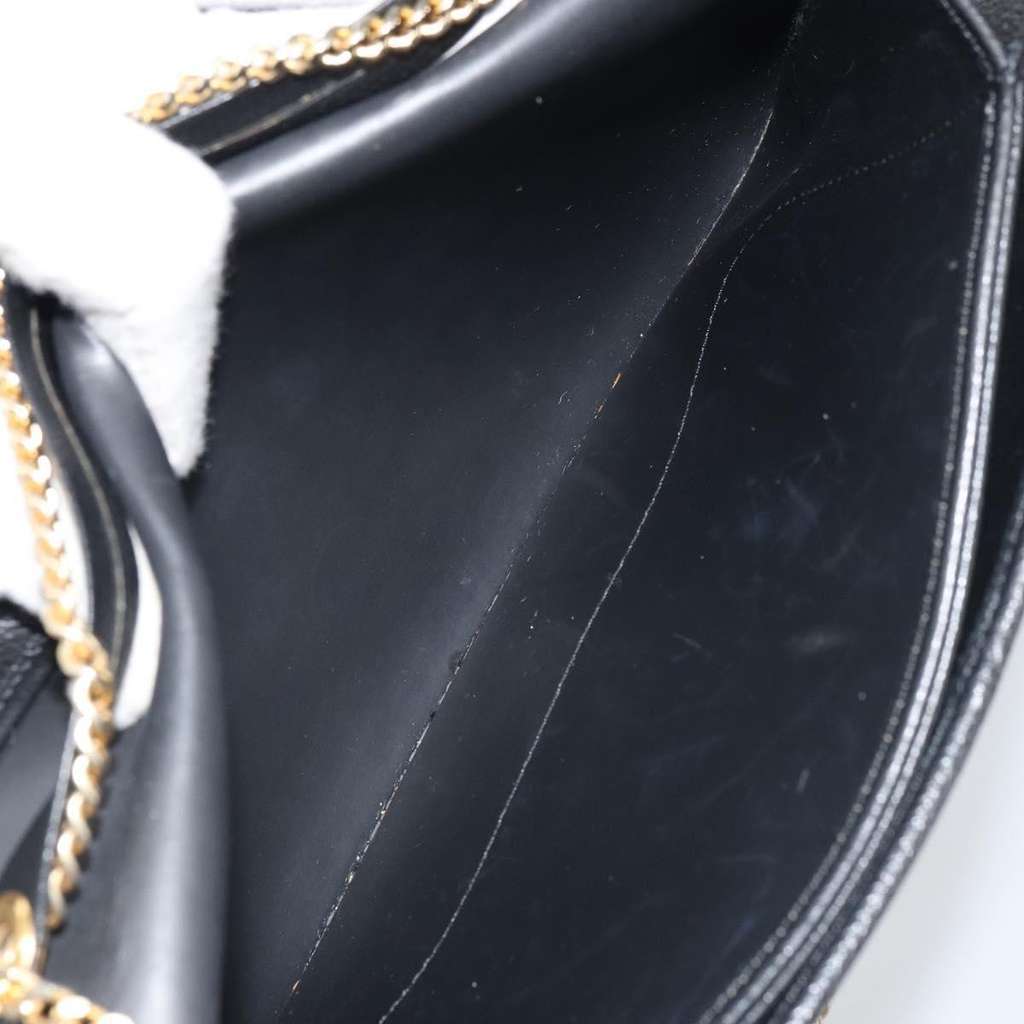 Christian Dior Vintage Chain Flap Shoulder Bag Black Leather Good condition - Box View