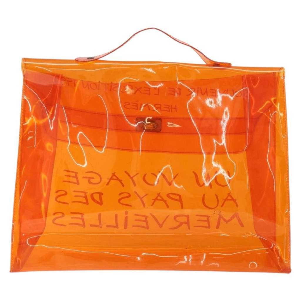 Hermès Kelly Handbag Orange Plastic Good condition - Back View