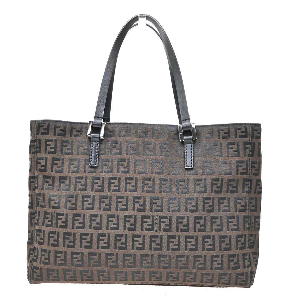 Fendi Vintage Shopping Tote Brown Canvas Good condition - Back View