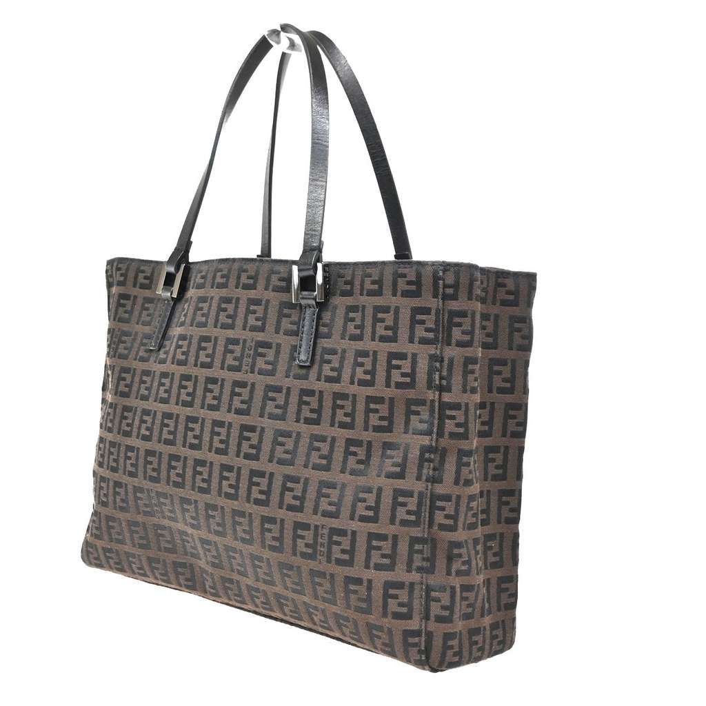 Fendi Vintage Shopping Tote Brown Canvas Good condition - Model View