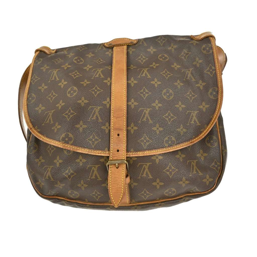 Louis Vuitton Saumur Handbag Brown Canvas Fair condition - Back View