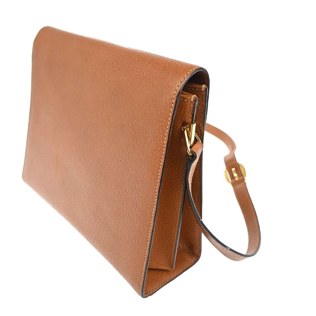 Gucci Vintage Lady Lock Top Handle Bag Brown Leather Good condition - Model View