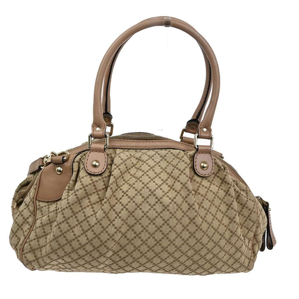 Gucci Sukey Convertible Boston Bag Brown Canvas Good condition - Back View