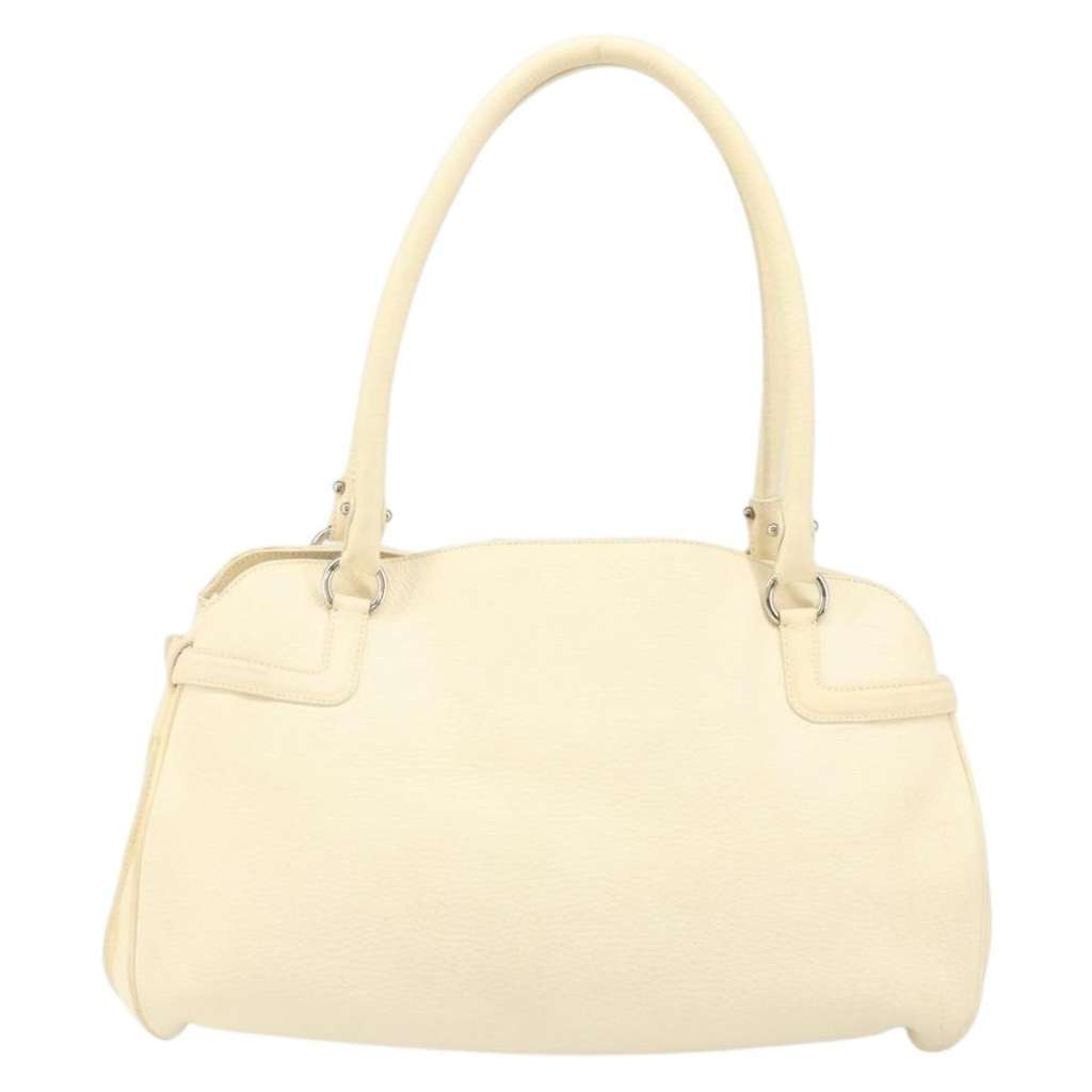 Salvatore Ferragamo Vintage Handbag Beige Leather Good condition - Back View