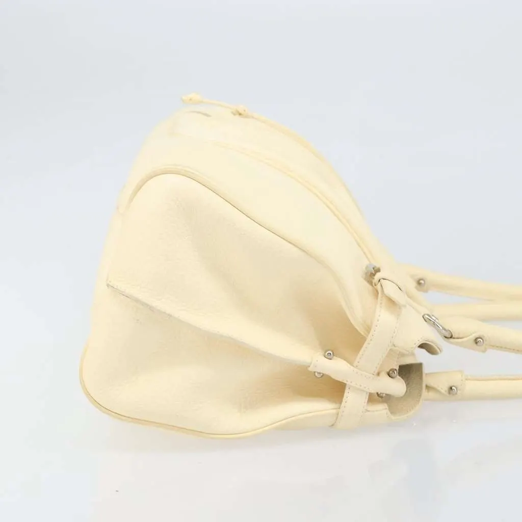 Salvatore Ferragamo Vintage Handbag Beige Leather Good - Inside View