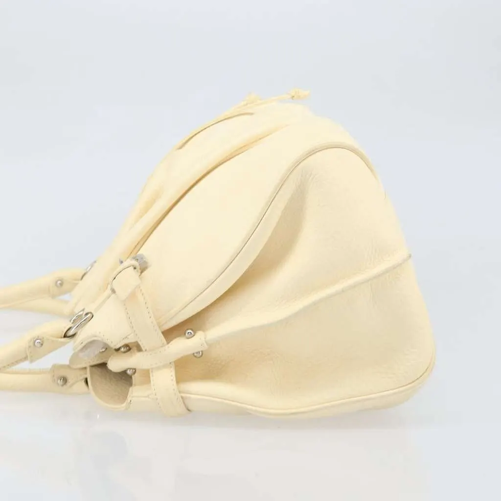 Salvatore Ferragamo Vintage Handbag Beige Leather Good - Model View