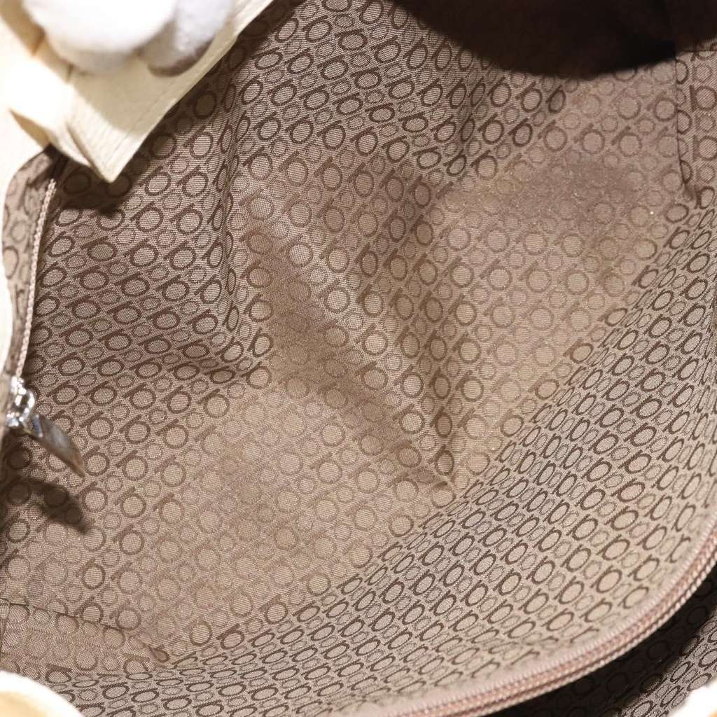 Salvatore Ferragamo Vintage Handbag Beige Leather Good condition - Box View