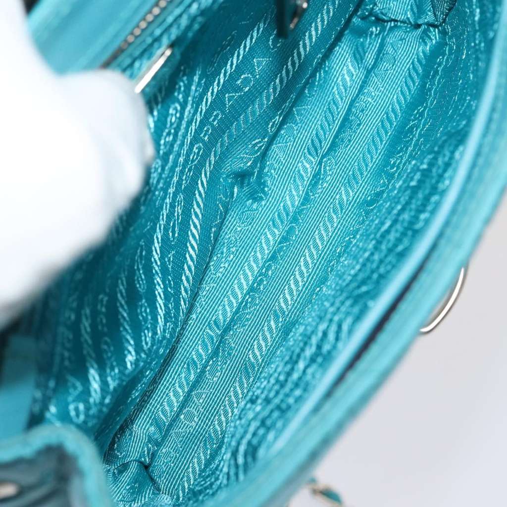 Prada Pushlock Chain Flap Bag Turquoise Good condition - Box View